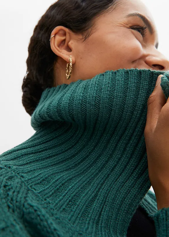 Langer Strickmantel aus Zopfstrick, bonprix