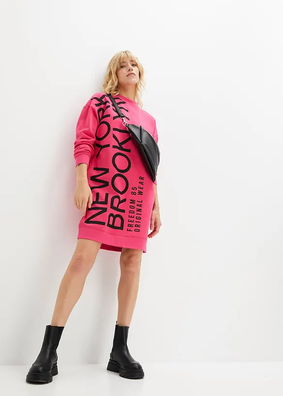 Robe sweat oversize en coton mélangé doux, bonprix