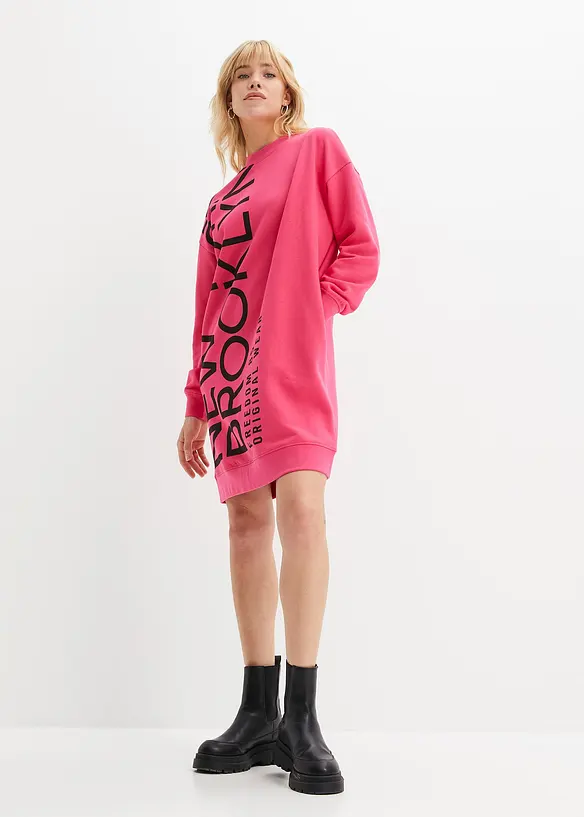 Robe sweat oversize en coton mélangé doux, bonprix