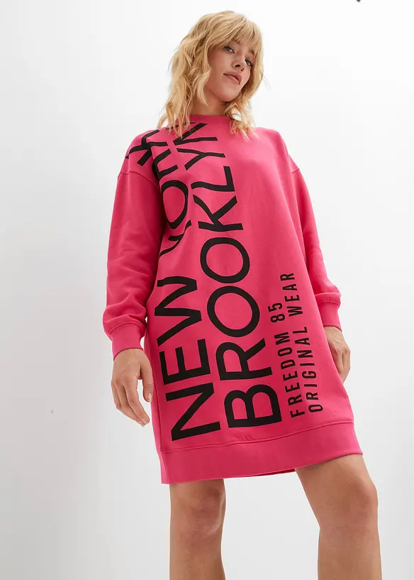 Robe sweat oversize en coton mélangé doux, bonprix