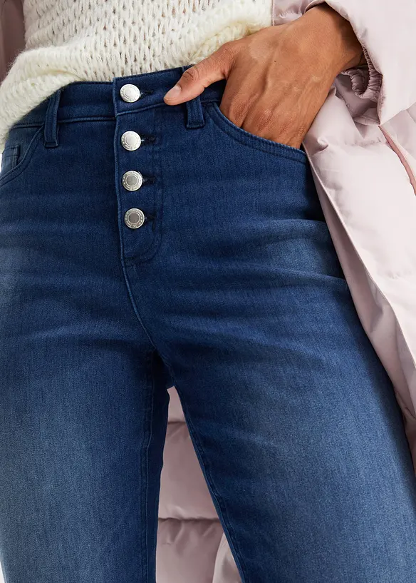 Jean thermique boyfriend taille mi-haute avec intérieur doux, bonprix
