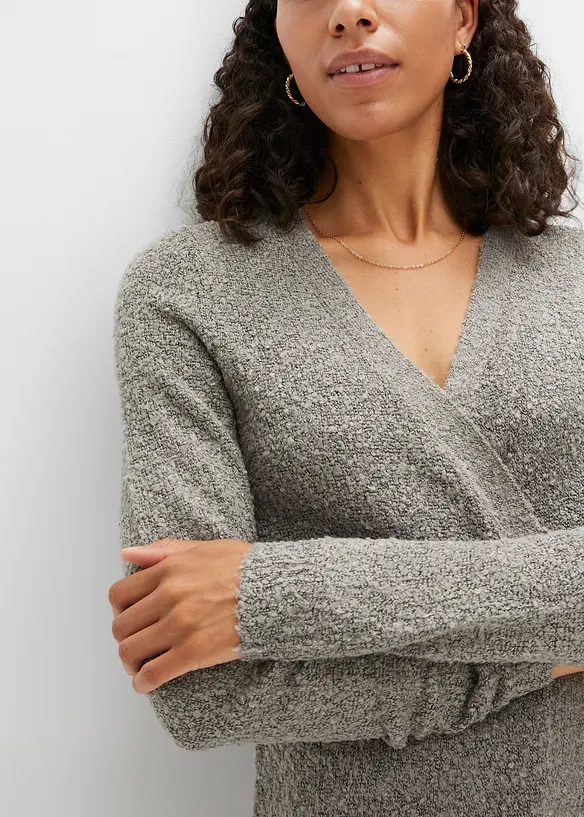Gilet long en maille bouclée, bonprix