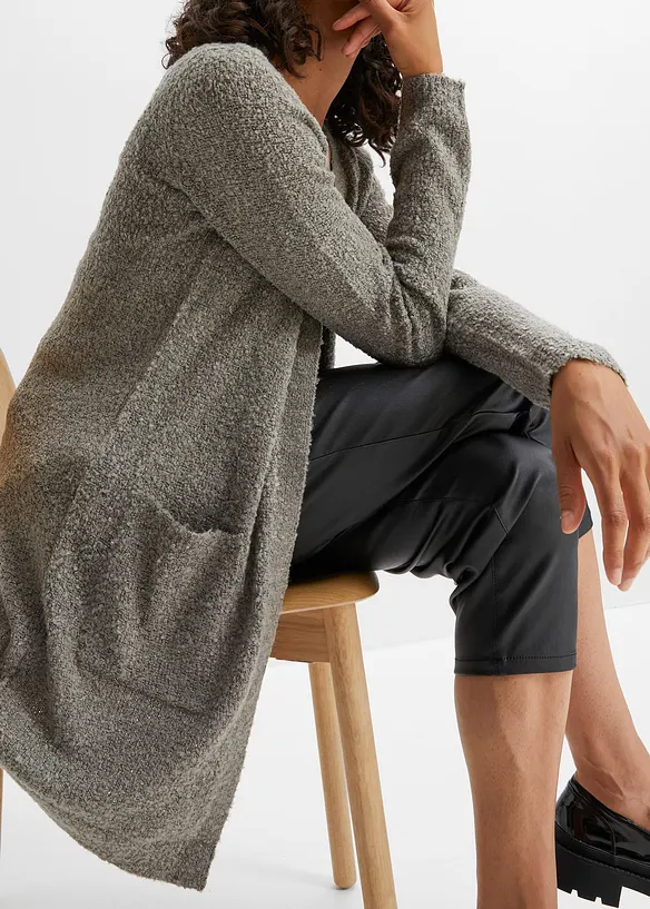 Gilet long en maille bouclée, bonprix