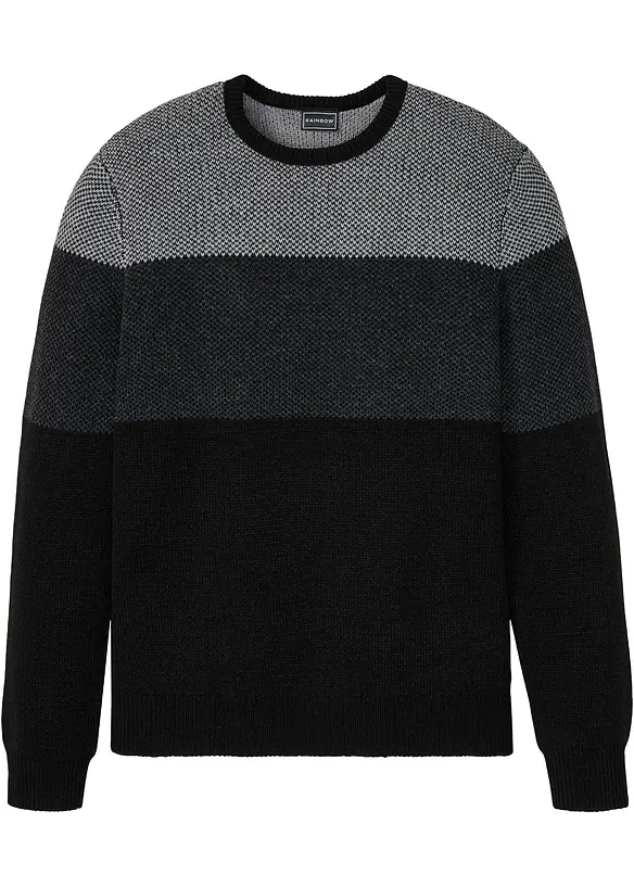 Pull col rond style color block, bonprix