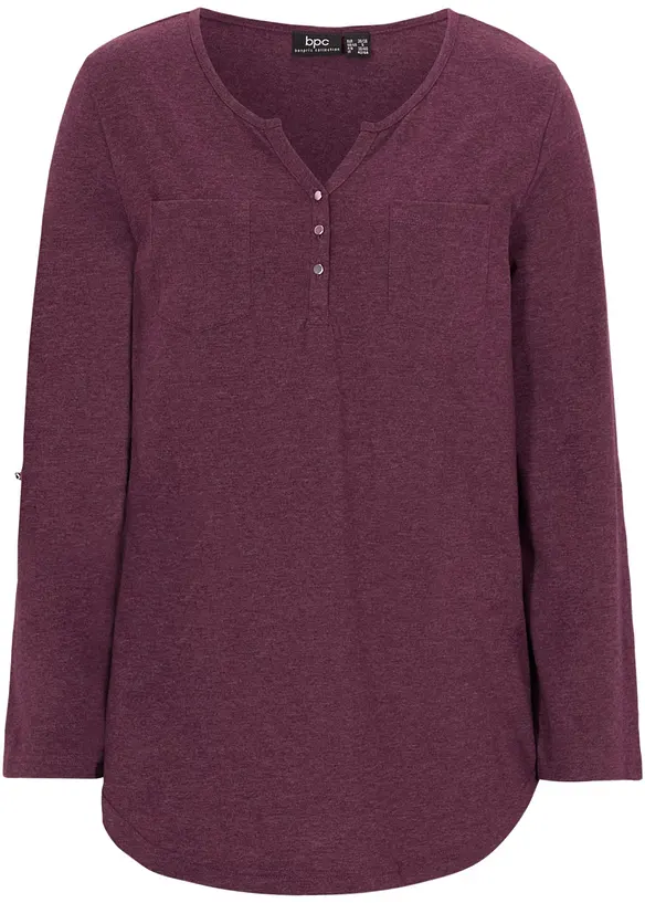 Baumwoll-Henleyshirt mit Knopfleiste, bonprix