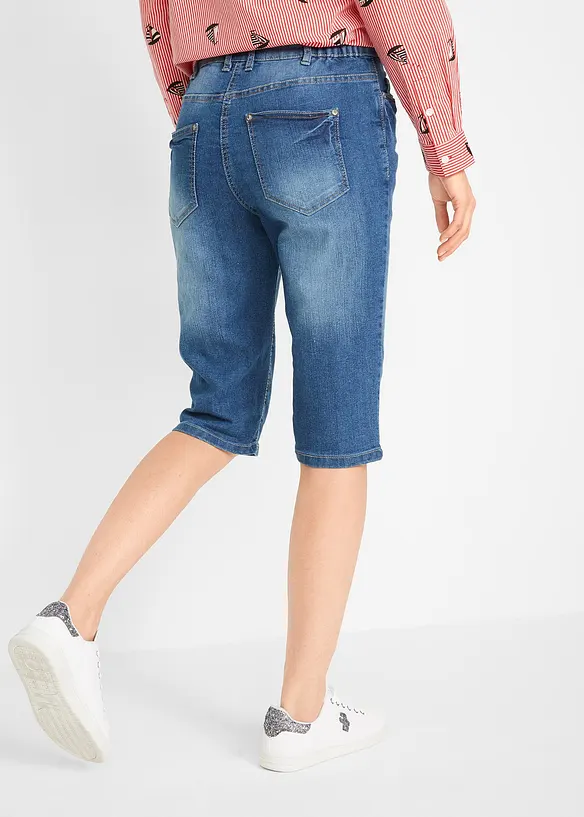 Bermuda en jean à revers, taille mi-haute, bonprix