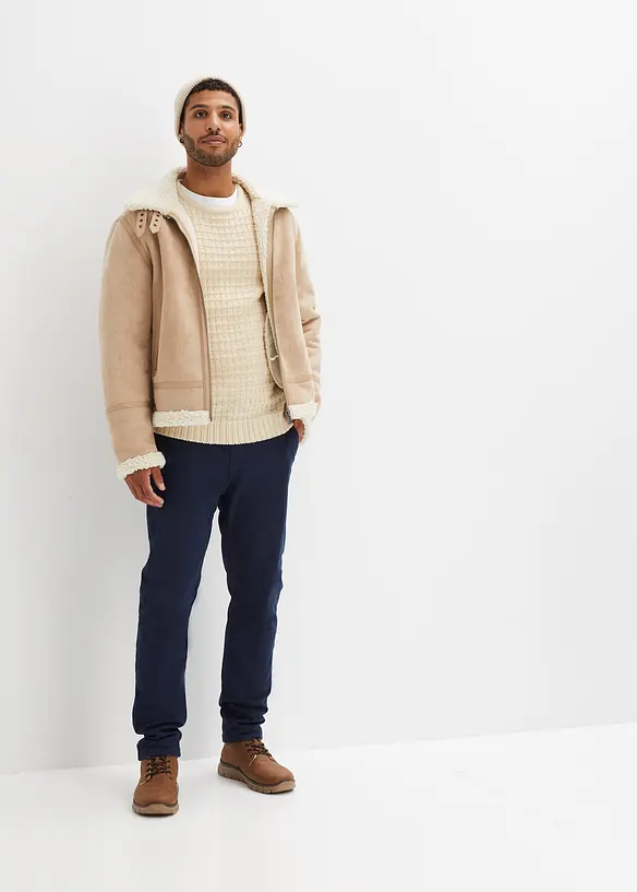 Blouson enduit doublé sherpa, bonprix