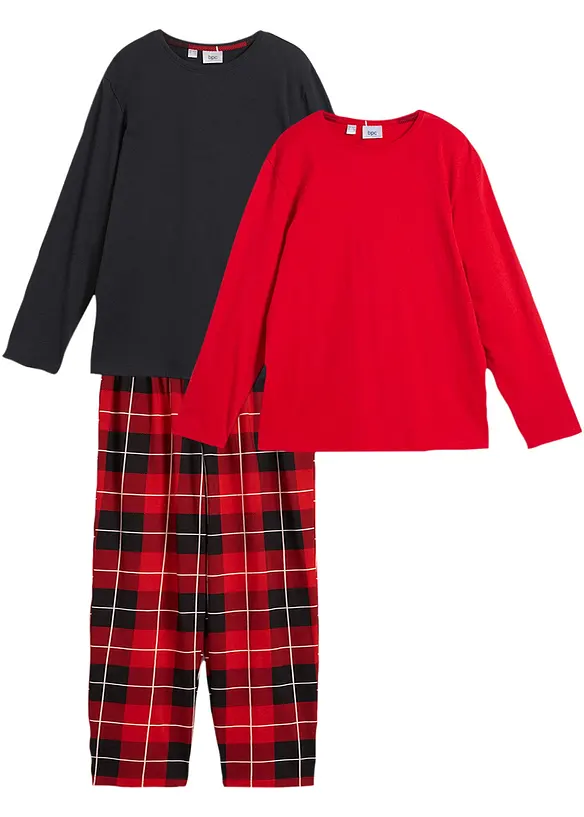Pyjama 100% coton (ens. 3 pces), bonprix