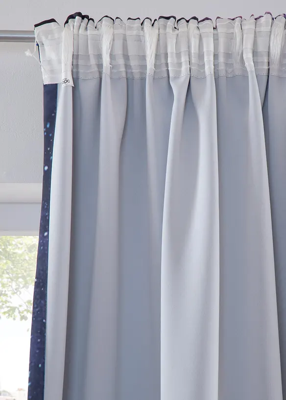 Rideaux obscurcissants motif ciel étoilé (2 pces), bonprix