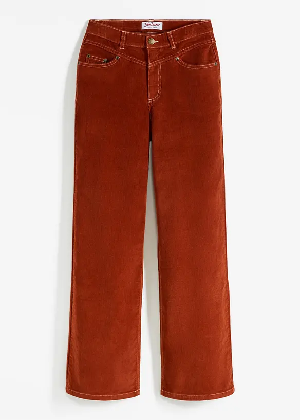 Pantalon en velours côtelé extensible, large, John Baner JEANSWEAR