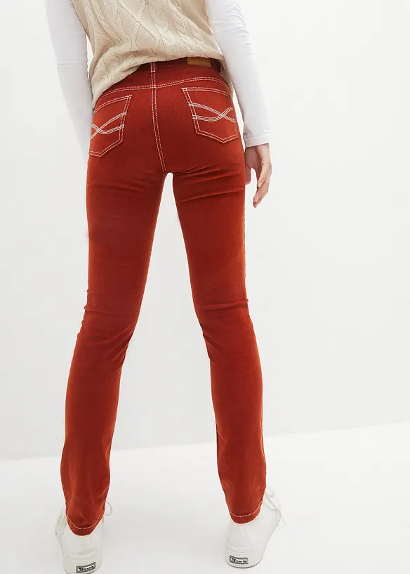 Pantalon slim en velours c&ocirc;tel&eacute; extensible, bonprix