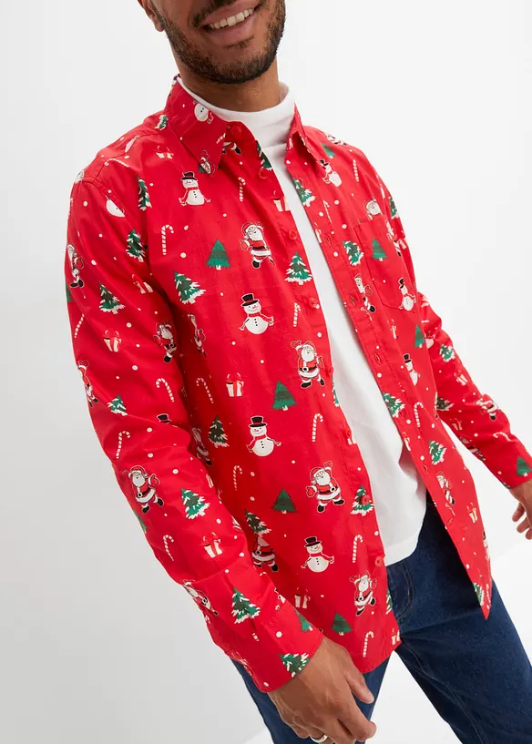 Chemise manches longues avec motif de Noël, bonprix