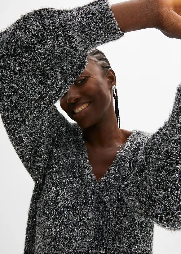 Oversized Longpullover mit Lurex, bonprix