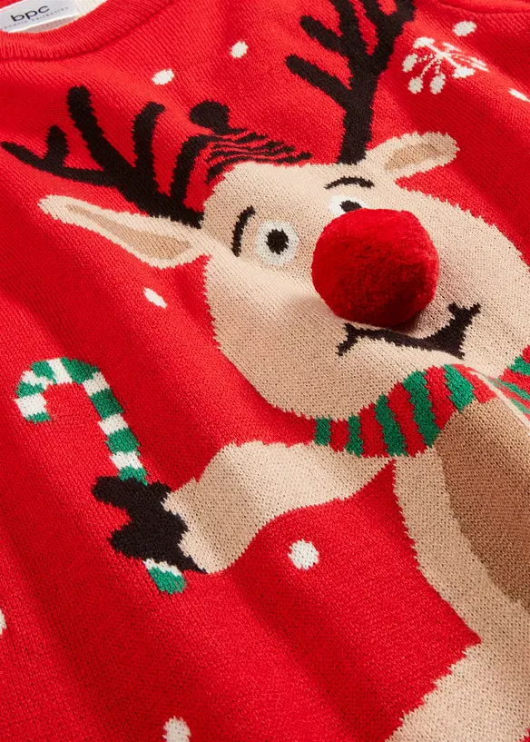Pull motif Noël avec encolure ronde, bonprix