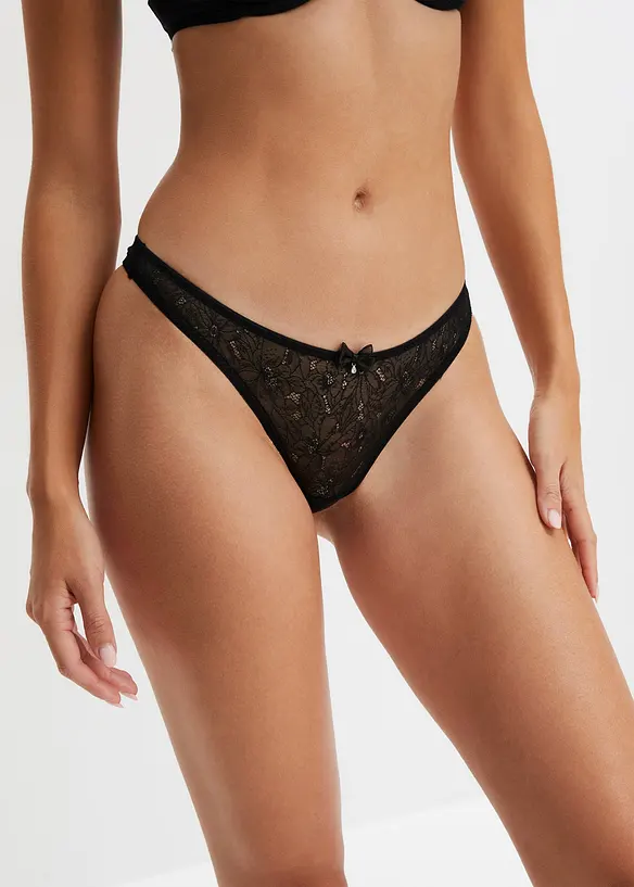 String aus edler Spitze (3er Pack), bonprix