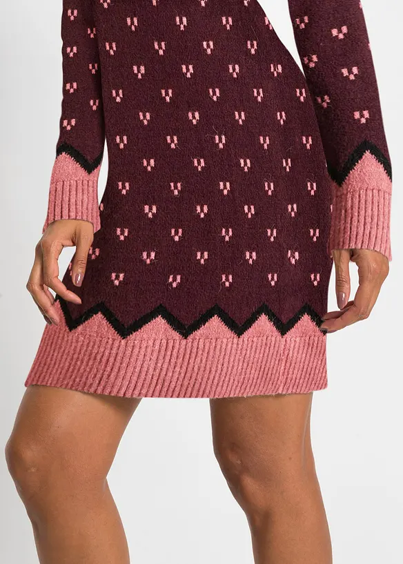 Robe en maille jacquard, bonprix