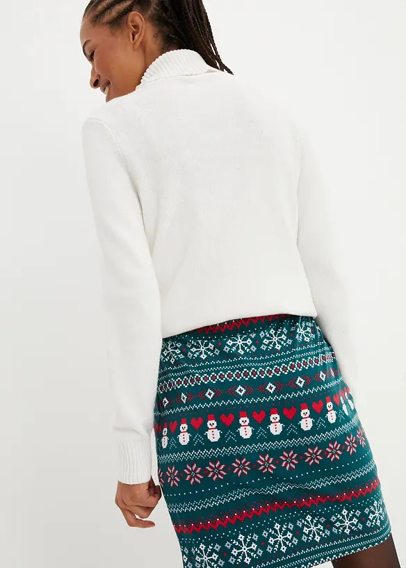 Minirock  mit Norwegermuster aus Baumwoll-Elasthan-Mix, bonprix