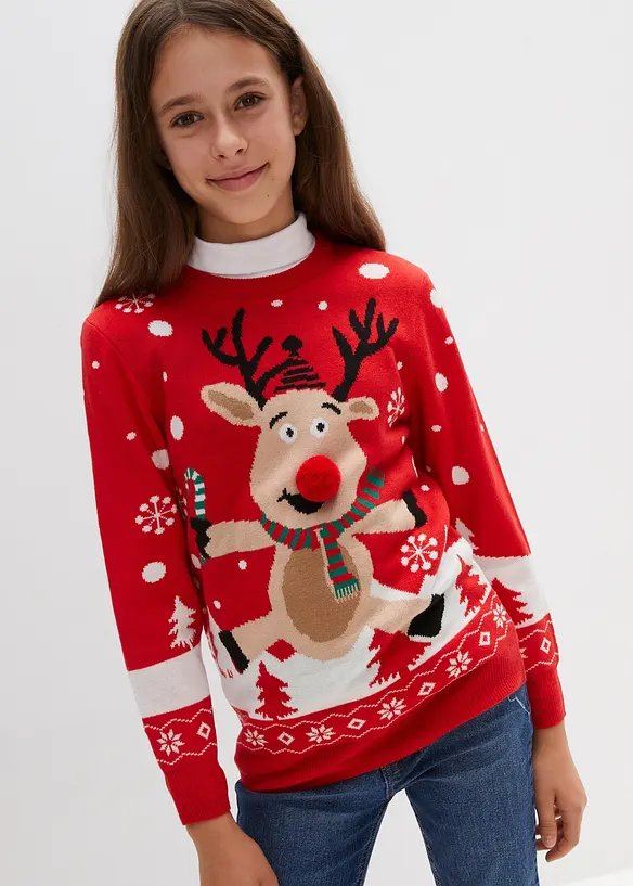 Feinstrickpullover mit Weihnachtsmotiv, bonprix