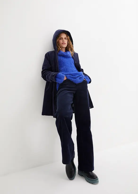 Pull col roulé en maille poilue, bonprix