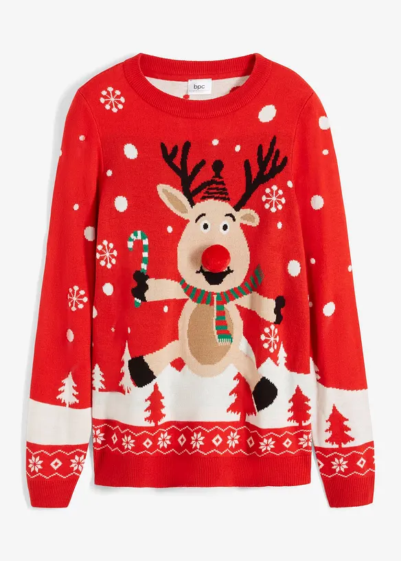 Pull motif Noël avec encolure ronde, bonprix