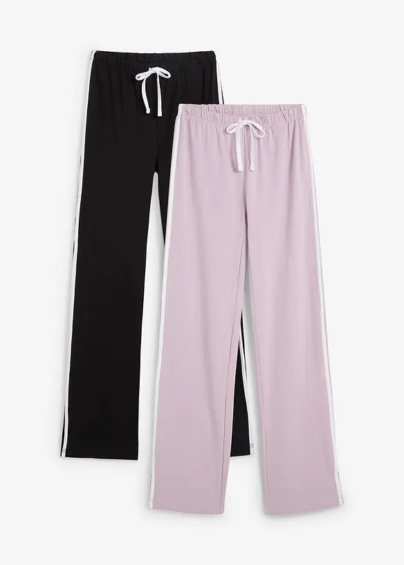 Lot de 2 pantalons en jersey coton extensible, bonprix