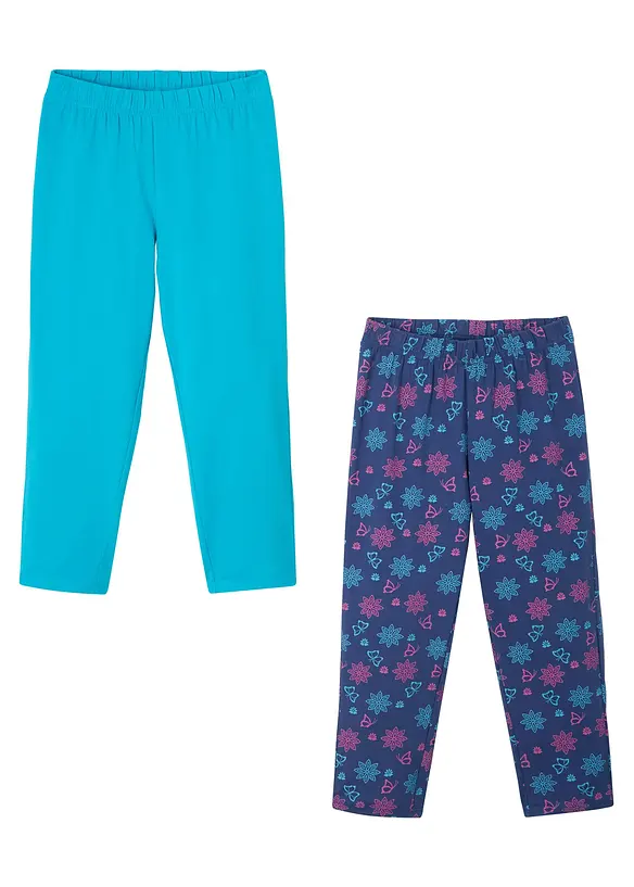 Lot de 2 leggings 3/4 en coton extensible, bonprix