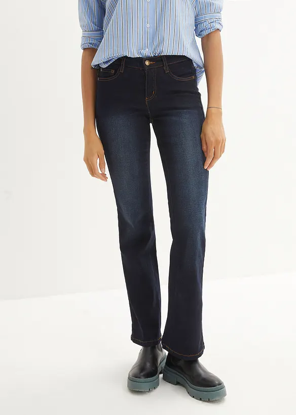 Jean bootcut taille mi-haute, sculptant, bonprix
