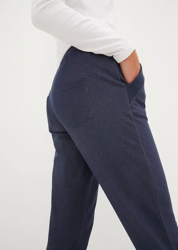 Pantalon 7/8 en molleton aspect jean, bonprix