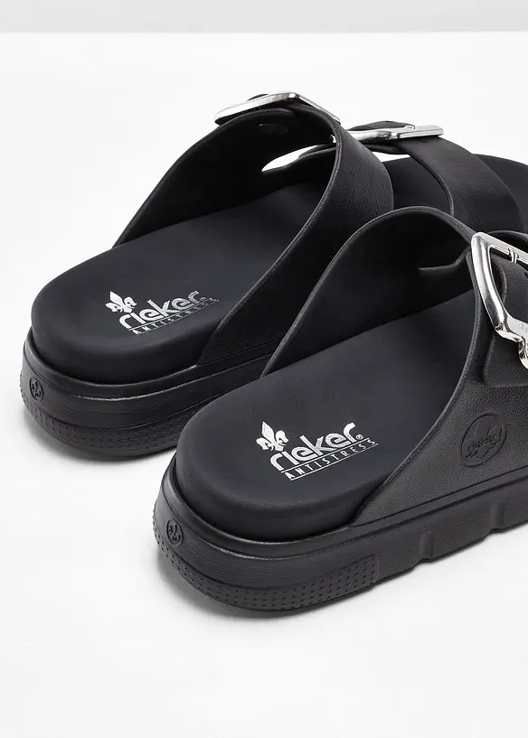 Mules Rieker l&eacute;g&egrave;res et confortables &agrave; plateforme, Rieker
