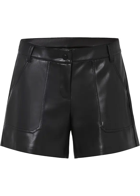 Kurze Lederimitat-Shorts, bonprix