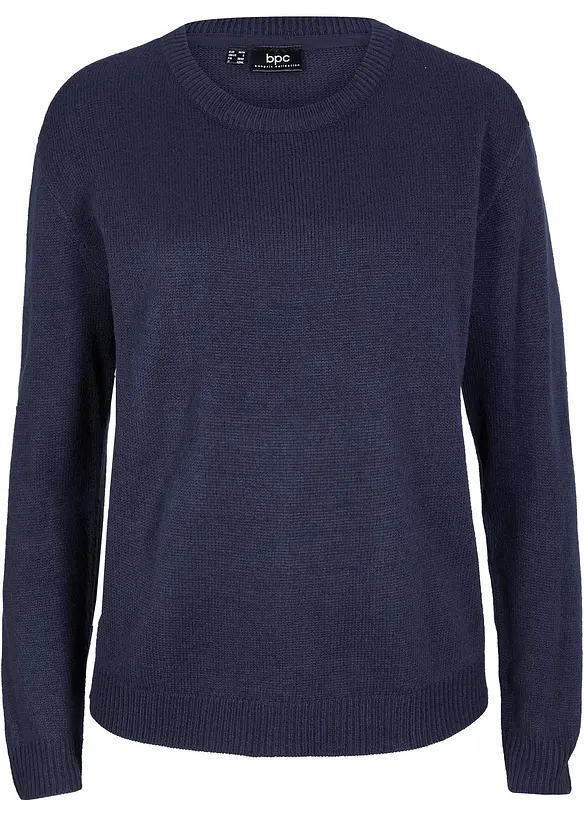 Pull col rond en maille, bonprix