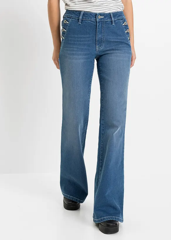 Jean bootcut, taille mi-haute, bonprix