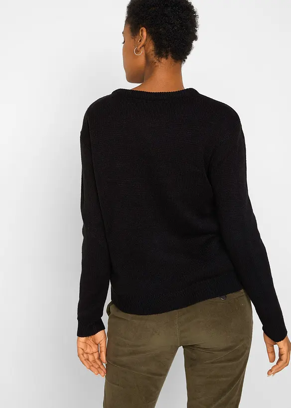 Strick-Pullover mit Rundhals-Ausschnitt, bonprix