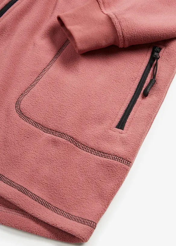 Long-Fleecejacke mit Reißverschluss-Taschen, bonprix