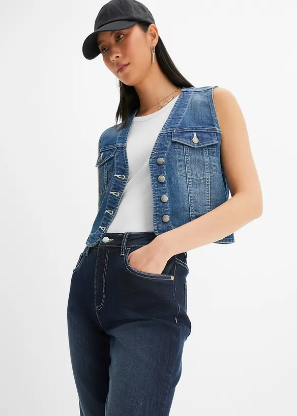 Jean droit taille haute, extensible, bonprix