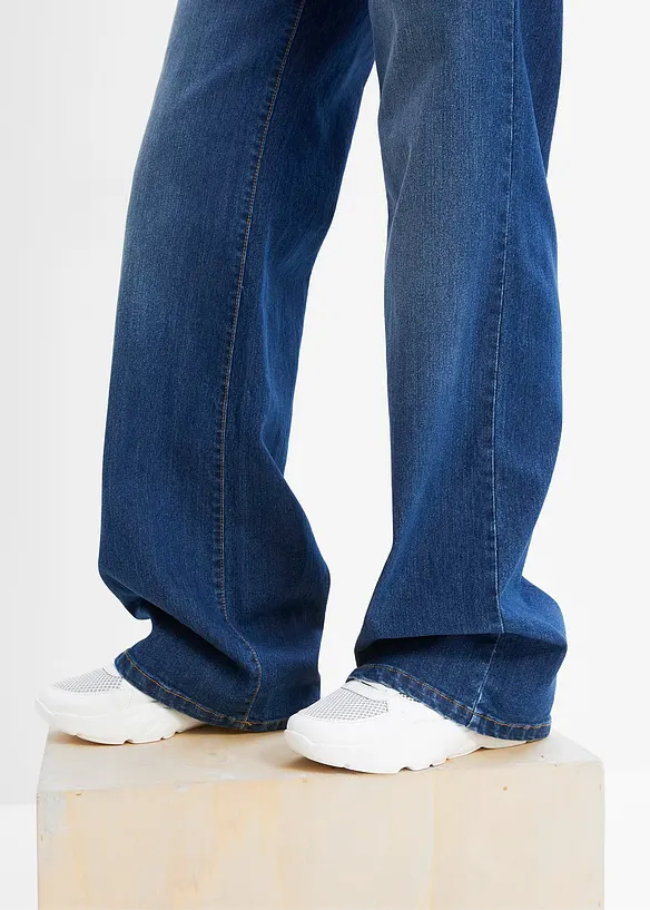 Jean large taille mi-haute, extensible, bonprix
