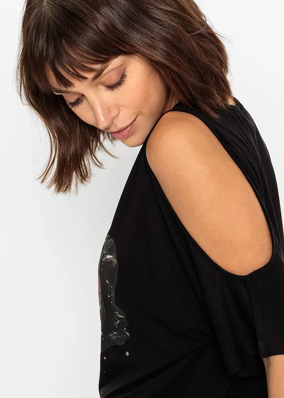 T-shirt épaules dénudées en viscose, bonprix