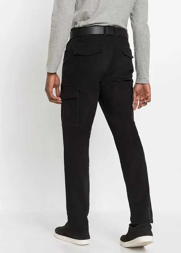 Pantalon slim extensible, jambes droites, avec poches cargo, bonprix
