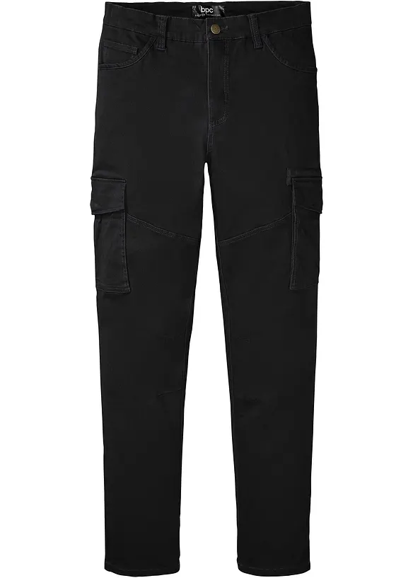 Pantalon slim extensible, jambes droites, avec poches cargo, bonprix