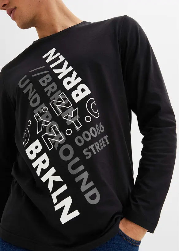 T-shirt manches longues 100% coton, bonprix