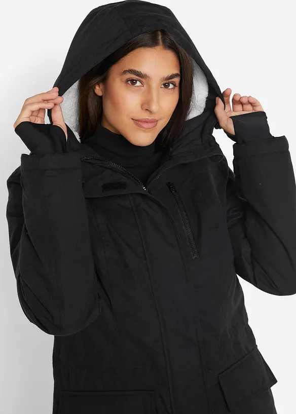 wasserdichte Funktions-Parka mit Teddyfleece in der Kapuze, bonprix