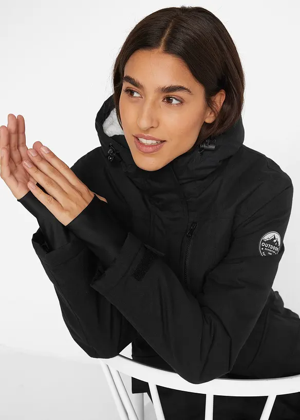 wasserdichte Funktions-Parka mit Teddyfleece in der Kapuze, bonprix