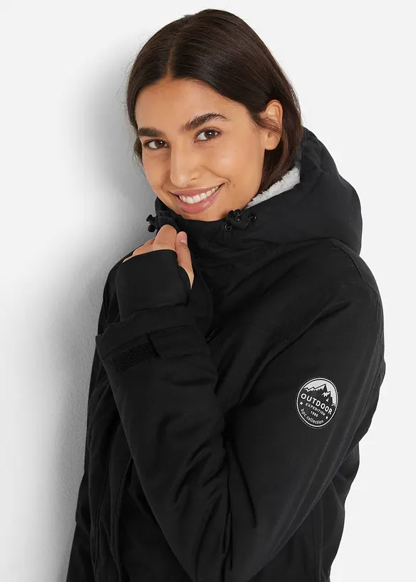 wasserdichte Funktions-Parka mit Teddyfleece in der Kapuze, bonprix