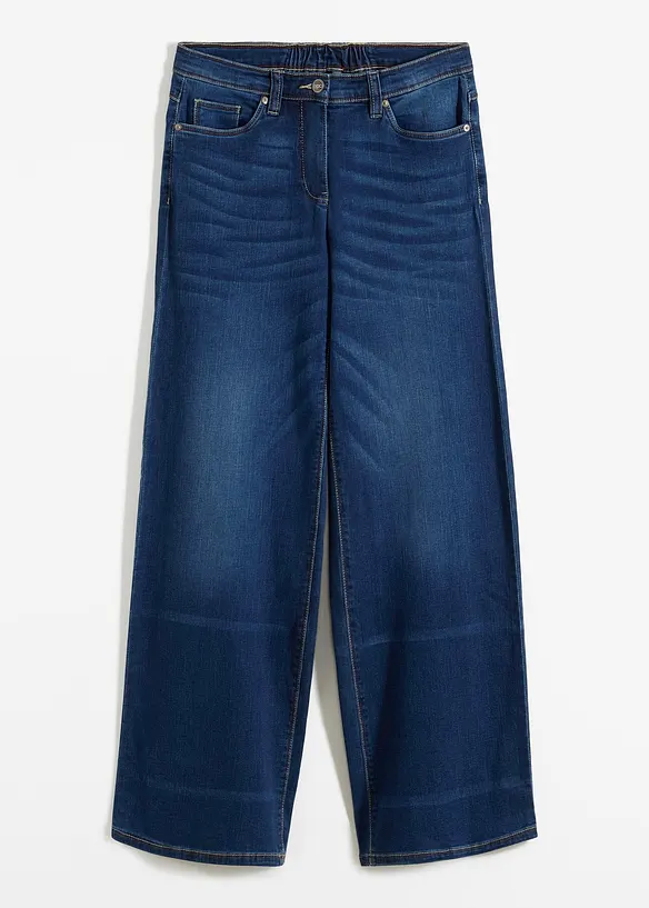 Wide-Leg-Jeans Mid Waist, Bequembund, bonprix