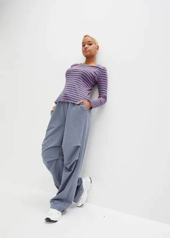 Rippshirt gestreift aus Bio-Baumwolle, bonprix