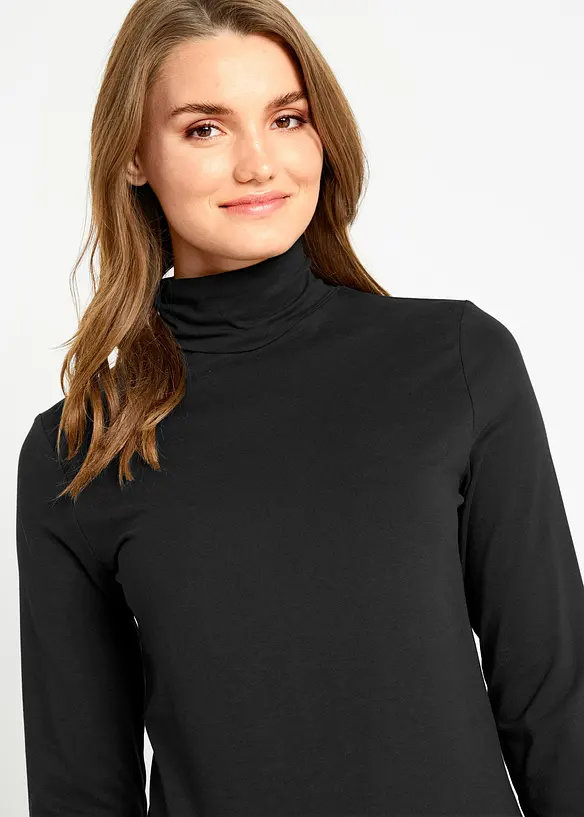 Lot de 2 T-shirts manches longues 100% coton, bonprix