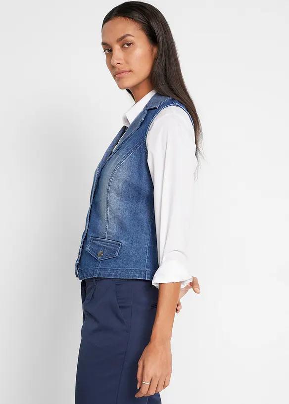 Gilet sans manches en jean extensible, bonprix