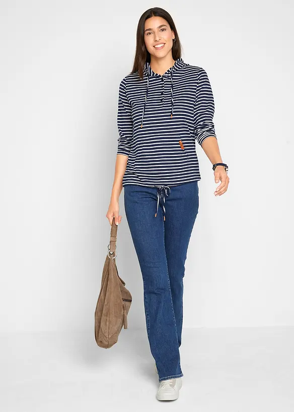 Bootcut Jeans Mid Waist, Bio-Baumwolle, bonprix