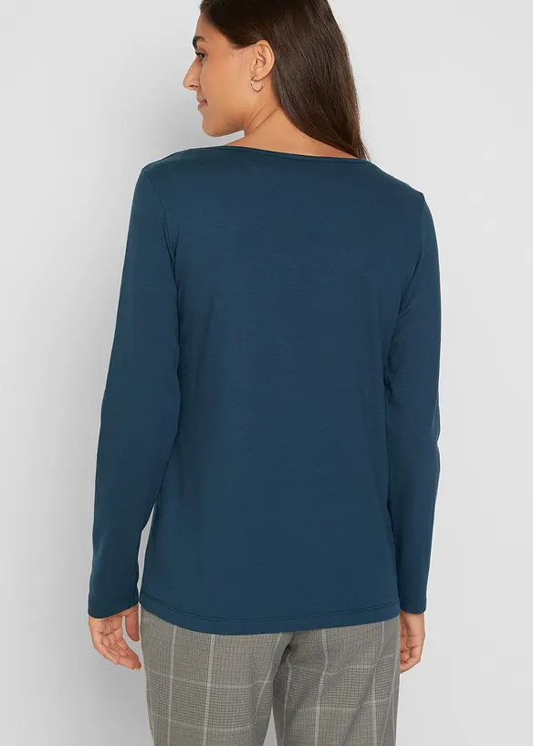 Lot de 2 T-shirts manches longues près du corps, bonprix