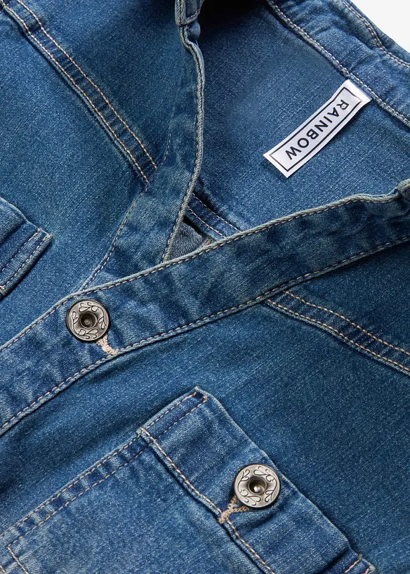Robe en jean boutonnée avec ourlet à cru, bonprix